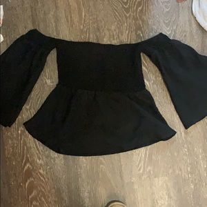 Black off the shoulder top
